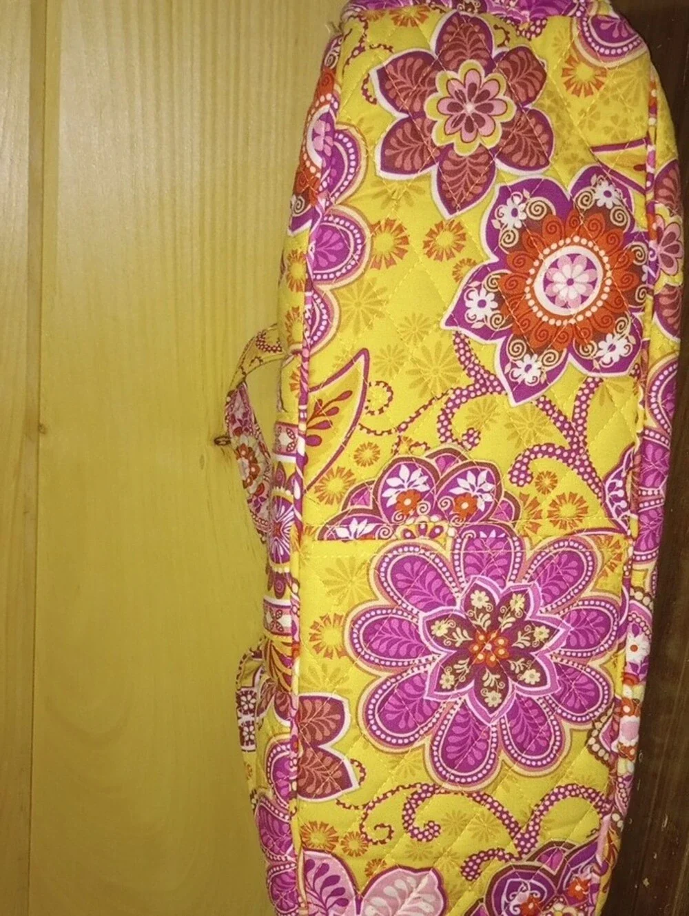 Vera Bradley Diaper Bag Quilted Yellow & Pink Floral With Matching Wallet